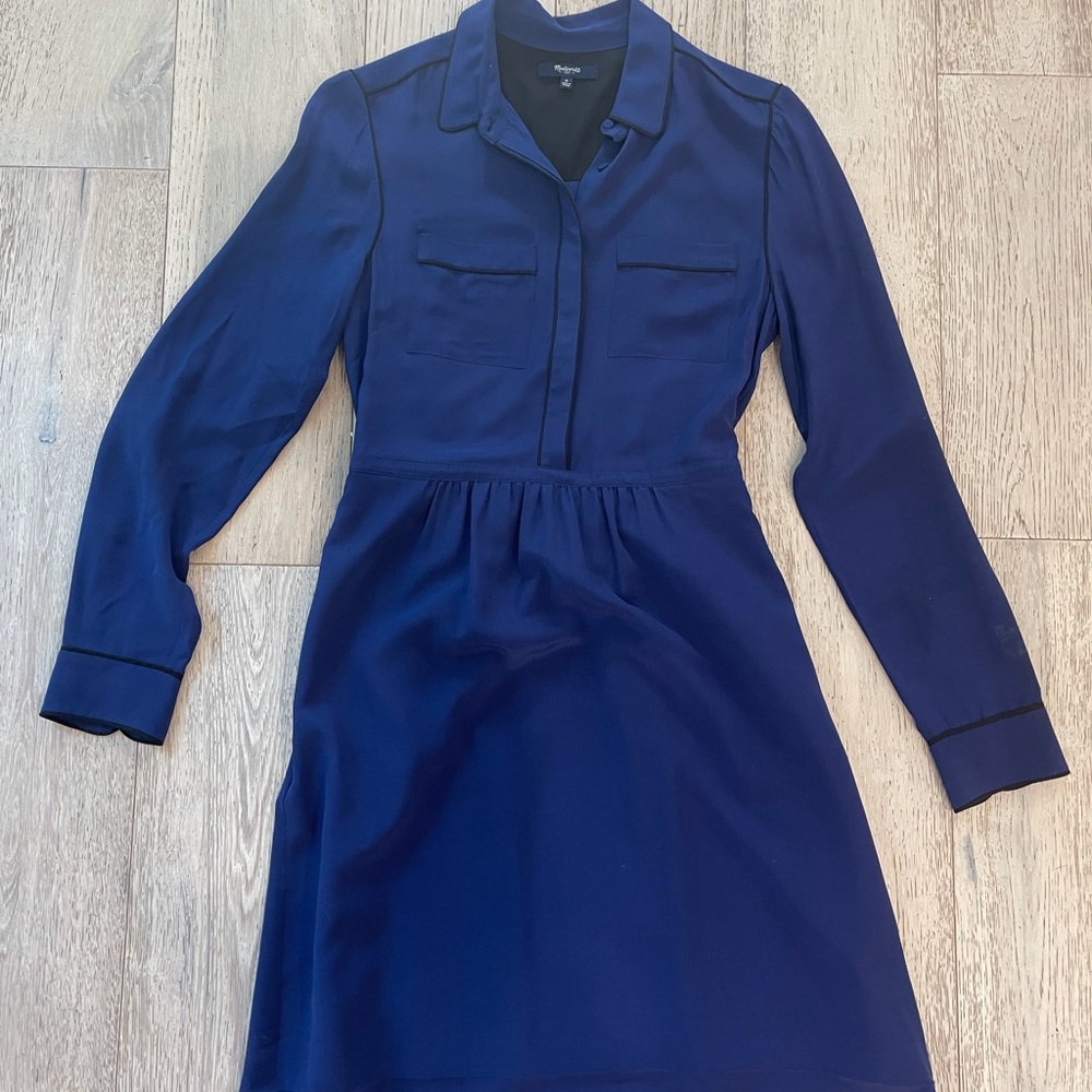 Madewell Long-Sleeved Silk Dress (size 0)